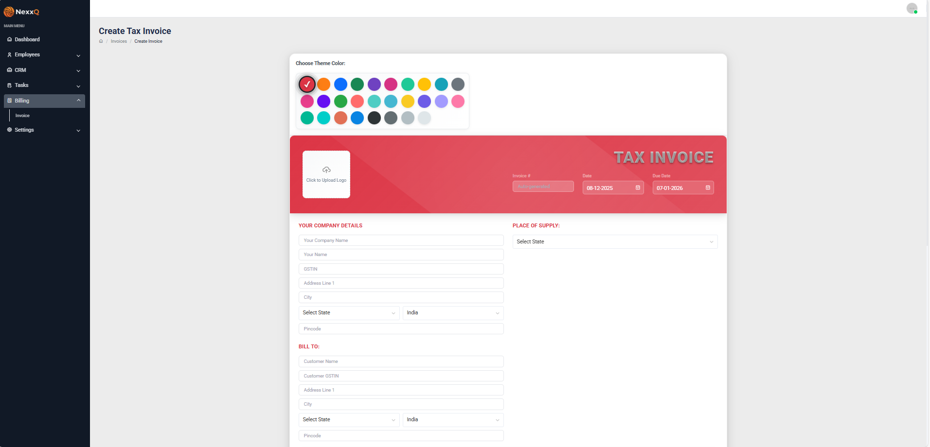 NeexQ Invoice Management Software - Automated Billing and Invoice Generation
